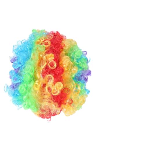 WOFASHPURET Clownperücke Farbige Perücken Lockig Zirkus-kostüm Haarperücken Cover Flauschige Lustige Performance-requisite Für Cosplay Und Clown Performance von WOFASHPURET