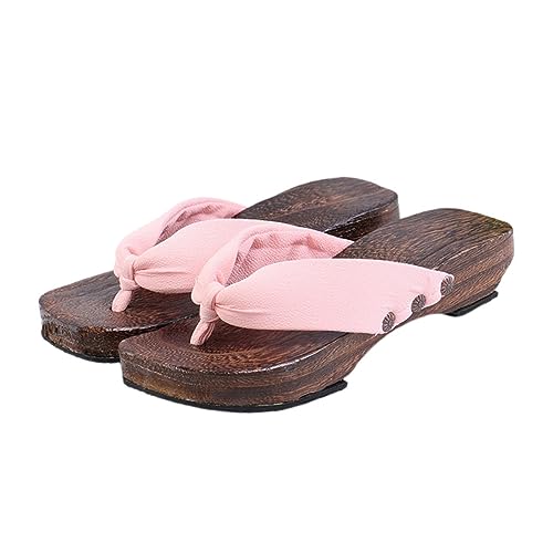 WOFASHPURET Damen Clogs Holz Sandalen High Heel Japanischer Stil rutschfeste Sohle Atmungsaktiv Leicht Für Sommer Freizeit Fußbett Komfort von WOFASHPURET