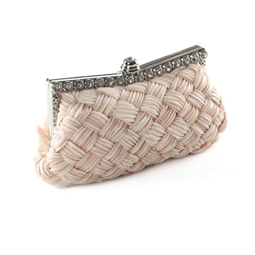 WOFASHPURET Damen Clutch Beige Elegante Abendtasche Mit Großem Stauraum Für Hochzeit Party Cocktail-events Abnehmbarer Kette Stilvoll Und Praktisch Ergänzung Für Formelle Outfits von WOFASHPURET