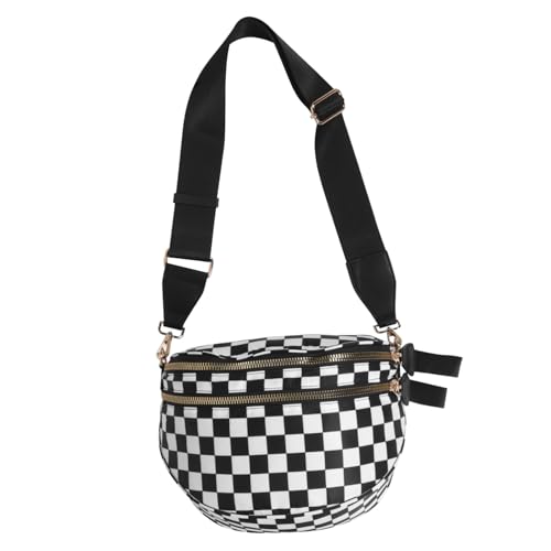 WOFASHPURET Damen Crossbody Tasche Kariert mit Verstellbarem Schultergurt Modische Große Kapazität Shell Form Umhängetasche Leicht und Vielseitig für Shopping und Reisen von WOFASHPURET