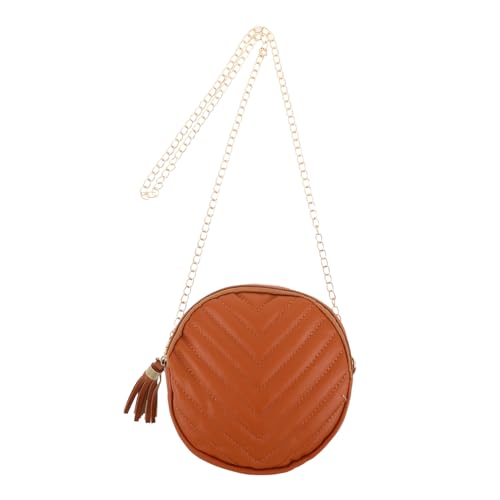 WOFASHPURET Runde Handtasche Umhängetasche Für Damen Kleine Runde Umhängetasche Mit Fransen Trendige Handtasche Für Damen von WOFASHPURET