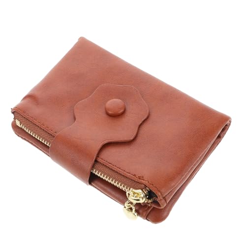 WOFASHPURET Damen Geldbörse Mit Reißverschluss Vintage Trifold Kartenetui Braun Multifunktional Blumendesign Für Karten Und Münzen Für Unterwegs von WOFASHPURET