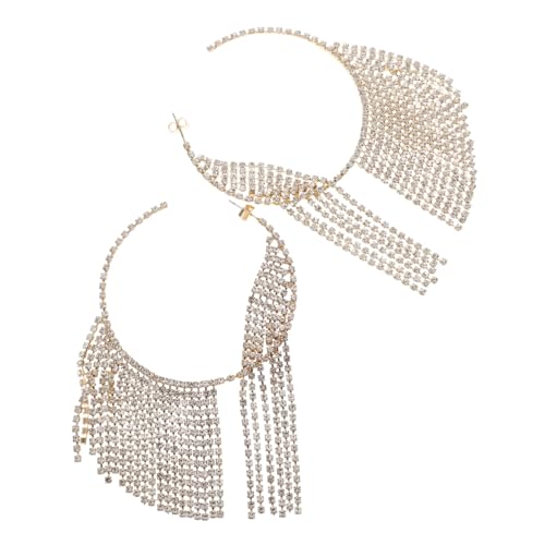 WOFASHPURET Runde Creolen Mit Strassquasten Für Frauen Funkelnde Glanz-ohrringe Für Party Und Hochzeit Baumelnde Schmuck-accessoires von WOFASHPURET