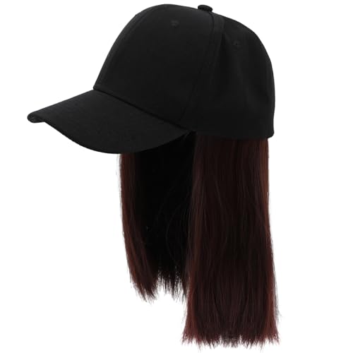 WOFASHPURET Damen Perücke Hut Mit Integriertem Haar Kurze Gerade Frisur Verstellbare Als Fotorequisite Und Kostümzubehör von WOFASHPURET