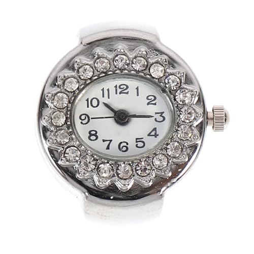 WOFASHPURET Damen Strass Ringe Mit Uhr Für Mädchen Dekorative Mode Schmuck Ringe Für Tägliche Trage Und Anlässe von WOFASHPURET