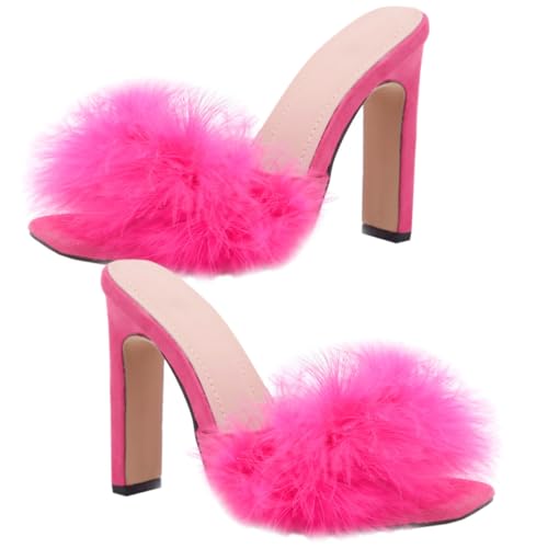 WOFASHPURET Damen Sandalen Absatz Sommer Outdoor Slippers Chic Sandaletten mit Absatz für Freizeit und Party Eleganter Quadratischer Zehenbereich Komfortabel und Modisch Geeignet für Frühling von WOFASHPURET