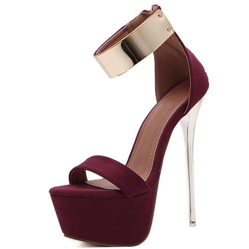 WOFASHPURET Damen Sandalen mit Dünnem Absatz Modisch Rutschfeste Sohle Sommerliche Elegante High Heels für Strand und Alltag Stilvolle Langlebige Schuhe von WOFASHPURET