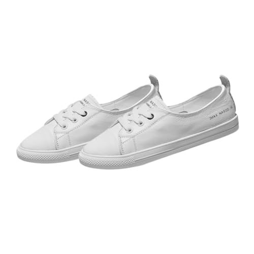 WOFASHPURET Damen Sneakers Weiß Sommer Schuhe Flach Atmungsaktiv Leicht Angenehm Modisch von WOFASHPURET