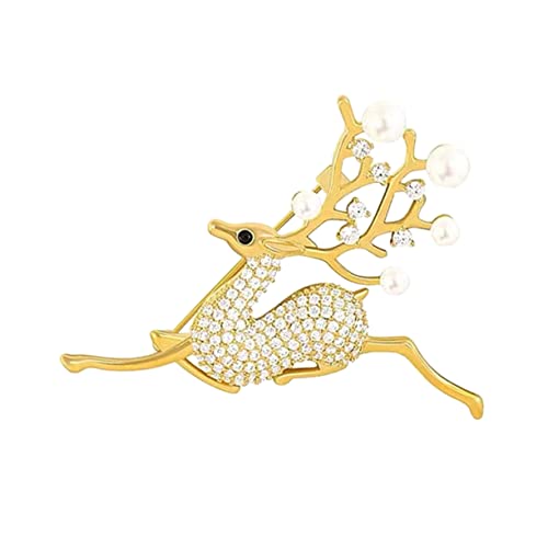WOFASHPURET Deer Brooch Anstecknadel aus Langlebiger Fester Pin für Kleidung Anzug Pullover und Schal Kreatives Rentier Design als Modische Brosche für Damen und Festliche Anlässe von WOFASHPURET