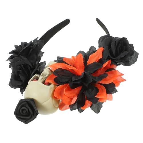 WOFASHPURET Mexikanischer Floraler Kopfschmuck Gothic-haarreifen Halloween-elemente-stirnband Cosplay-kopfschmuck Cosplay-haarbänder Tag Des Toten Stirnbandes Abschlussball Haarring Stoff von WOFASHPURET