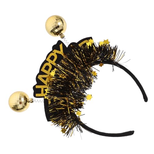 WOFASHPURET Delicate Year Party Haarschmuck Goldener Haarreif Mit Liebevollem Design Für Neujahrsfeiern Karneval Und Cosplay Geeignet Für Erwachsene von WOFASHPURET