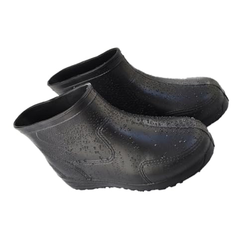 WOFASHPURET Regenschuhe Regenstiefel rutschfest Säure und Laugenbeständig Dicke Eva Gartenschuhe mit Niedrigem Schaft Größe 45 Schwarz für Erwachsene von WOFASHPURET