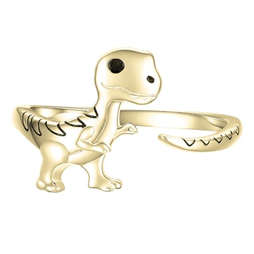 WOFASHPURET Dinosaurier ring Einstellbarer Ring frauen schmuck Modering dame ringe Geschenkring Fingerring öffnen Ringe Schmuck Mädchen klingeln Tierring Legierung Golden von WOFASHPURET