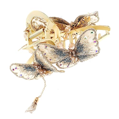 WOFASHPURET Doppelte Schmetterlingsklammer Mit Quaste Für Damen Geeignet Für Partys Zeremonien Geburtstage Hochzeiten Und Alltag Robust Und Schadet Keinem Haar von WOFASHPURET