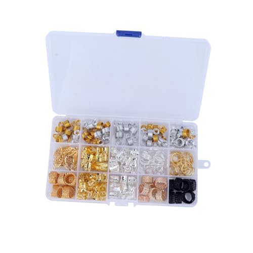 WOFASHPURET Dreadlocks Haarschmuck Set Filigrane Rohre und Flechtperlen Verstellbare Haarzopfringe aus Metall für Männer Boho Stil Langlebig und Rostfrei Perfektes von WOFASHPURET
