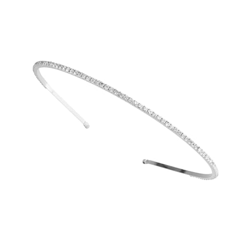 WOFASHPURET Einfaches Haarband mit Kristallverzierung Hochzeitsaccessoire für Bräute und Partys Silber Leichtes und Robustes Design für Unvergessliche und Fotos von WOFASHPURET