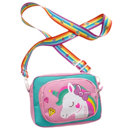 WOFASHPURET Einhorn Umhängetasche aus Oxford Leichte Schultertasche für Mädchen Multifunktional als Handtasche Crossbody Münztasche und Handyhülle Süßes Buntes Design für Alltag und Party von WOFASHPURET