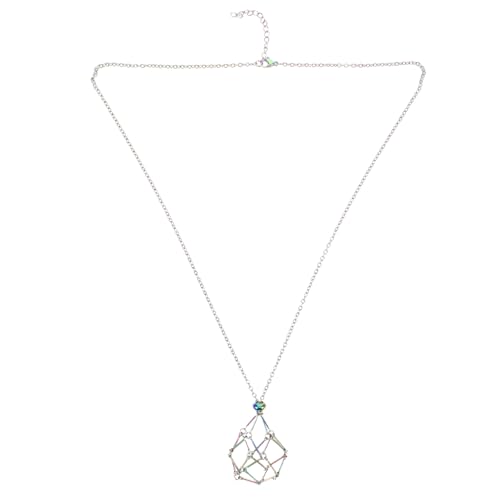 WOFASHPURET Einstellbare Metall Kristallhalter Halskette mit Holzperlen Leichter und Stabiler Schmuckanhänger Käfig für DIY Kristallanhänger und Praktische Kordel für Damen von WOFASHPURET