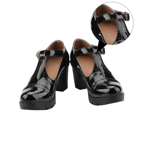 WOFASHPURET Elegante Damen Pumps mit Rundem Zehenbereich Wasserdichtes High Heel Design Komfortabler Blockabsatz Atmungsaktives Mikrofaser Material rutschfeste und Strapazierfähige von WOFASHPURET