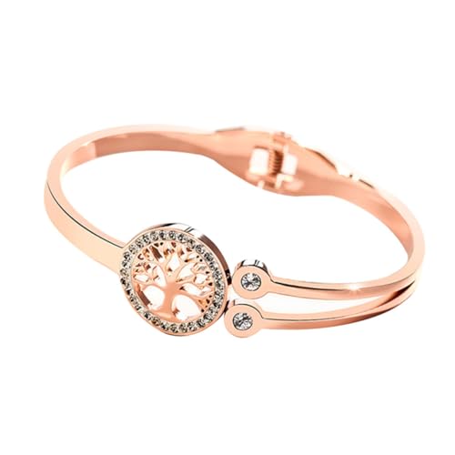 WOFASHPURET Eleganter Roségold Armreif Weihnachtsbaum Offener Armreif Unvergängliches Design Strapazierfähiger Armschmuck Tägliches Bangle für Damen von WOFASHPURET