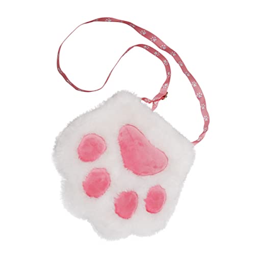 WOFASHPURET Entzückende Plüsch Schultertasche Als Make-up Tasche Tragbarer Halter Für Kleinigkeiten in Katzenpfoten-Form Geeignet Für Damen Und Mädchen Im Alltag von WOFASHPURET