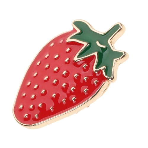 WOFASHPURET Erdbeer Brosche Für Damen Obst Anstecker Schmuck Süße Berry Accessoires Zinklegierung Brosche Mit Tropfendem Öl Modische Schal Clips Für Frauen von WOFASHPURET