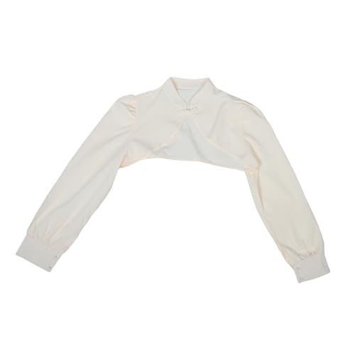 WOFASHPURET Damen Chiffon Bolero Shrug Mit Abnehmbarem Kragen Eleganter Langarm-cardigan Für Herbstmode Vielseitig Kombinierbar Für Festliche Anlässe Und Alltag von WOFASHPURET