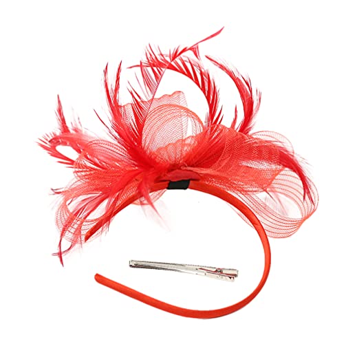 WOFASHPURET Fascinator Für Hochzeiten Retro-Blumen-Fascinator-Hut Schleier Fascinator-Haarspange Cocktail-Teeparty Haar-Accessoires Für Abendpartys von WOFASHPURET