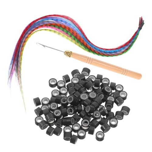 WOFASHPURET Federschmuck Für Haare Bunte Farbige -haarverlängerungen Synthetische Haarverlängerungen Mit Mikroperlen Häkelnadeln Für Party Und Cosplay von WOFASHPURET