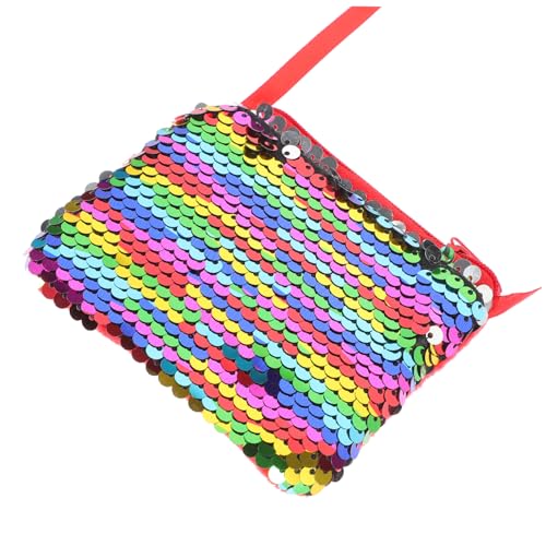 WOFASHPURET Schultergurt-geldbörse Mit Pailletten Kleine Münzgeldbörse Für Mädchen Umhängetasche Mit Reißverschluss Tragbar Für Reisen Strand Und Shopping von WOFASHPURET