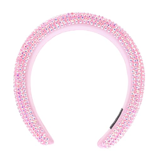 WOFASHPURET Rhinestone Haarband Für Damen Funkelndes Gepolstertes Stirnband Für Hochzeiten Partys Und Besondere Anlässe Leicht Und Langlebig Zartem Rosa von WOFASHPURET