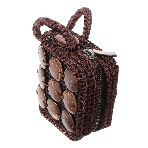 WOFASHPURET Kleine Vintage Geldbörse Für Damen Handgefertigtes Münzfach Stilvolles Portemonnaie Für Münzen Lippenstift Und Schlüssel Accessoire Kaffee von WOFASHPURET