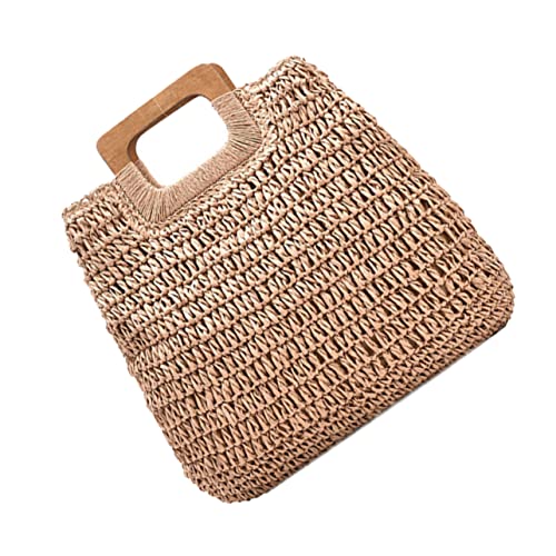 WOFASHPURET Gewebte Strandtasche Für Mädchen Sommer Handtasche Einfache Tragetasche Aufbewahrungstasche Modische Handtasche Für Strand Party Shopping Und Alltag von WOFASHPURET