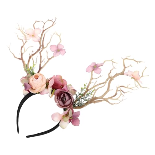 WOFASHPURET Geweih Kopfschmuck Elch Haarband Weihnachts Stirnband Weihnachts Haarreif Weihnachtshaar Kopfbedeckung Baumzweig Form Festliche Atmosphäre Winterthema Accessoires Feiertage Dekorat von WOFASHPURET