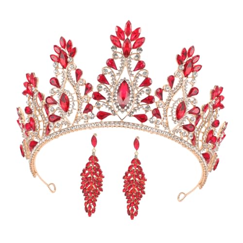 WOFASHPURET Glänzendes Braut Schmuckset mit Strasskrone und Ohrringen Elegantes Barock Design für Hochzeit Party Abschlussball Festliche Anlässe Auffälliges Damen Accessoire von WOFASHPURET