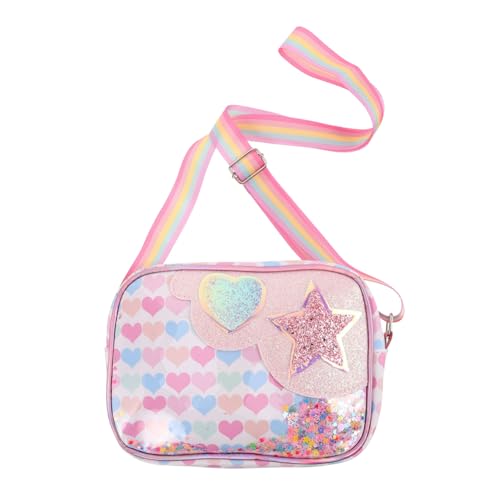 WOFASHPURET Glitzernde Umhängetasche Große Kapazität Verstellbarer Schultergurt Süße Meerestiere Muster Handtasche Für Mädchen Snacks Schule Outdoor von WOFASHPURET