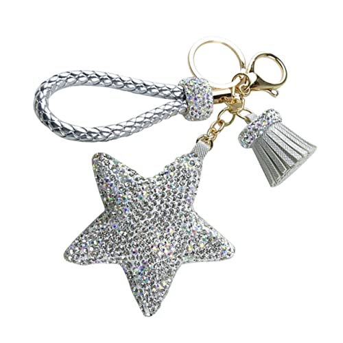 WOFASHPURET Strass-Stern-schlüsselanhänger Pentagramm-schlüsselanhänger Kreative Mit Glitzer-Ornamenten Für Autoschlüssel Und Taschen von WOFASHPURET
