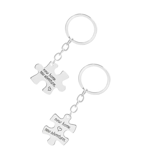 WOFASHPURET 2stücke Gravierbare Schlüsselanhänger Für Kreative Schlüsselringe Mit Splice-Design Geschenkidee Valentinstag Für Neue von WOFASHPURET