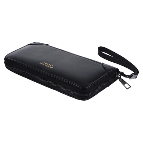 WOFASHPURET Große Kapazität Herren Geldbörse Lang PU Portemonnaie mit Reißverschluss Kartenfächer Handgelenktasche Multifunktional für Alltag und von WOFASHPURET