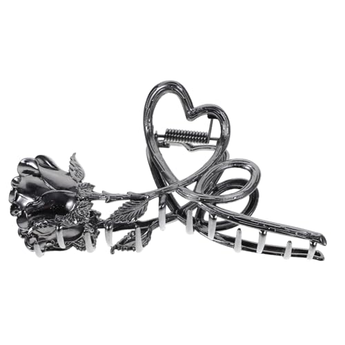 WOFASHPURET Große Vintage Haarklammer aus Metall mit Rosendesign Starke Haarspange für Dickes und Langes Haar Schmerzfreier Haarclip Damen Haarschmuck für Alltag und Teenager von WOFASHPURET