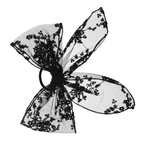 WOFASHPURET Haargummi mit Schleife aus Schwarzem Spitzenstoff Haarschmuck Accessoire für Partys Schule und Besondere Anlässe Süßes und Vielseitiges Design für Damen von WOFASHPURET