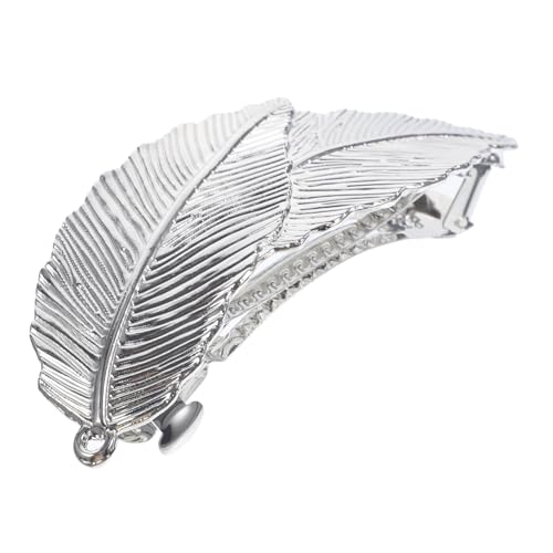 WOFASHPURET Haarklammer Blattform Silber Haarschmuck Damen Vintage Haarspange Stabiles Metall Robust für Alltag Festliche Anlässe Geburtstage Weihnachten von WOFASHPURET