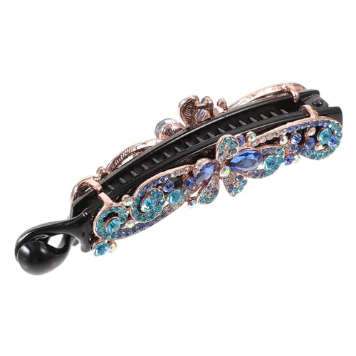 WOFASHPURET Blumen-haarspangen Blumen-strass-haarspangen Blumen-strass-haarspange Für Frauen Haarschmuck Für Frauen Strass-clips Für Haare Legierung Fräulein Vertikaler Clip Strasssteine von WOFASHPURET