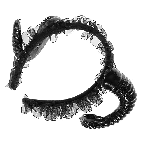 WOFASHPURET Halloween-horn-stirnband Tag Der Toten Kopfschmuck Gothic-stirnband Haarband Mit Hörnern Schafohr-kopfhand Hörner Kostümzubehör Cosplay Haarband Plastik Mädchen Teufel Croissant von WOFASHPURET