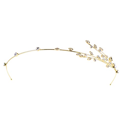 WOFASHPURET Haarschmuck Stirnband mit Funkelnden Strasssteinen und Goldfarbenem Legierungsdesign Verstellbar für Damen Modischer Kopfschmuck für Alltag und Besondere Anlässe von WOFASHPURET