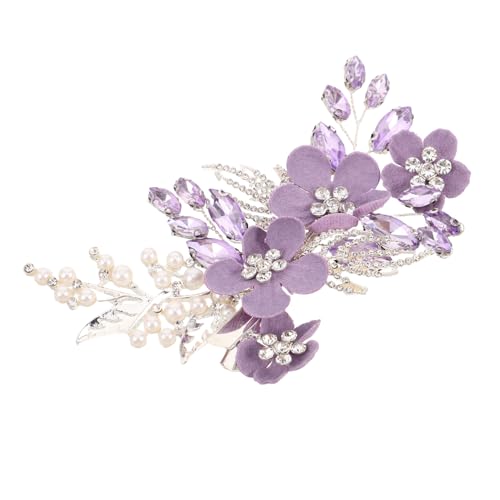 WOFASHPURET Haarspange mit Funkelnden Strasssteinen Braut Haarschmuck mit Blütenmotiv Eleganter Hochzeits Clip für Damen Vielseitiger Schmuck für Brautjungfern und Festliche Anlässe von WOFASHPURET