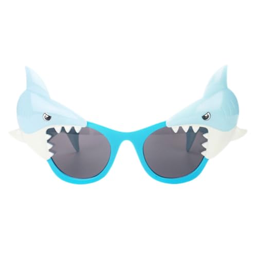 WOFASHPURET Hai-Brille Dekorationen Strand Hai- schnapsgläser Brille Hai lustige Brille Glasstütze Glas Parodie Blue von WOFASHPURET