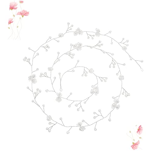 WOFASHPURET Silberner Haarschmuck Für Frauen Handgefertigter Kopfschmuck Mit Strass Und Perlen Kreativer Haarkette Für Hochzeit Und Party von WOFASHPURET