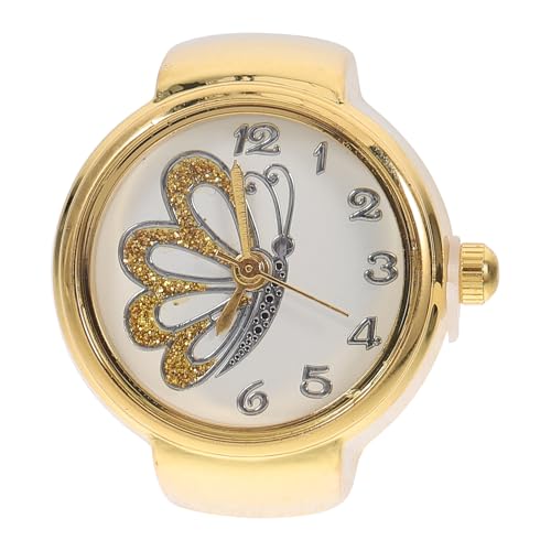 WOFASHPURET Herren-Damen-Fingeruhr Fingerringuhr Schmetterlings-Partern-Quarzuhr Römische Ziffern Elastisches Rundes Zifferblatt Paaruhr Für Weihnachten von WOFASHPURET