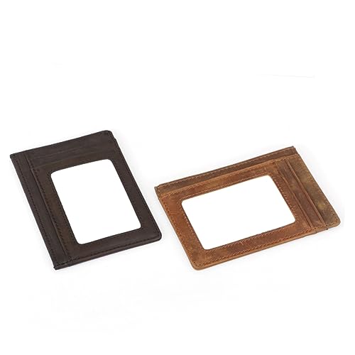 WOFASHPURET Vintage Geldbörse Echtem Mit Münzfach Und -Schutz Kompakte Kreditkartenetui Für Und Alltag Stilvolles Accessoire Kaffee Farbe von WOFASHPURET